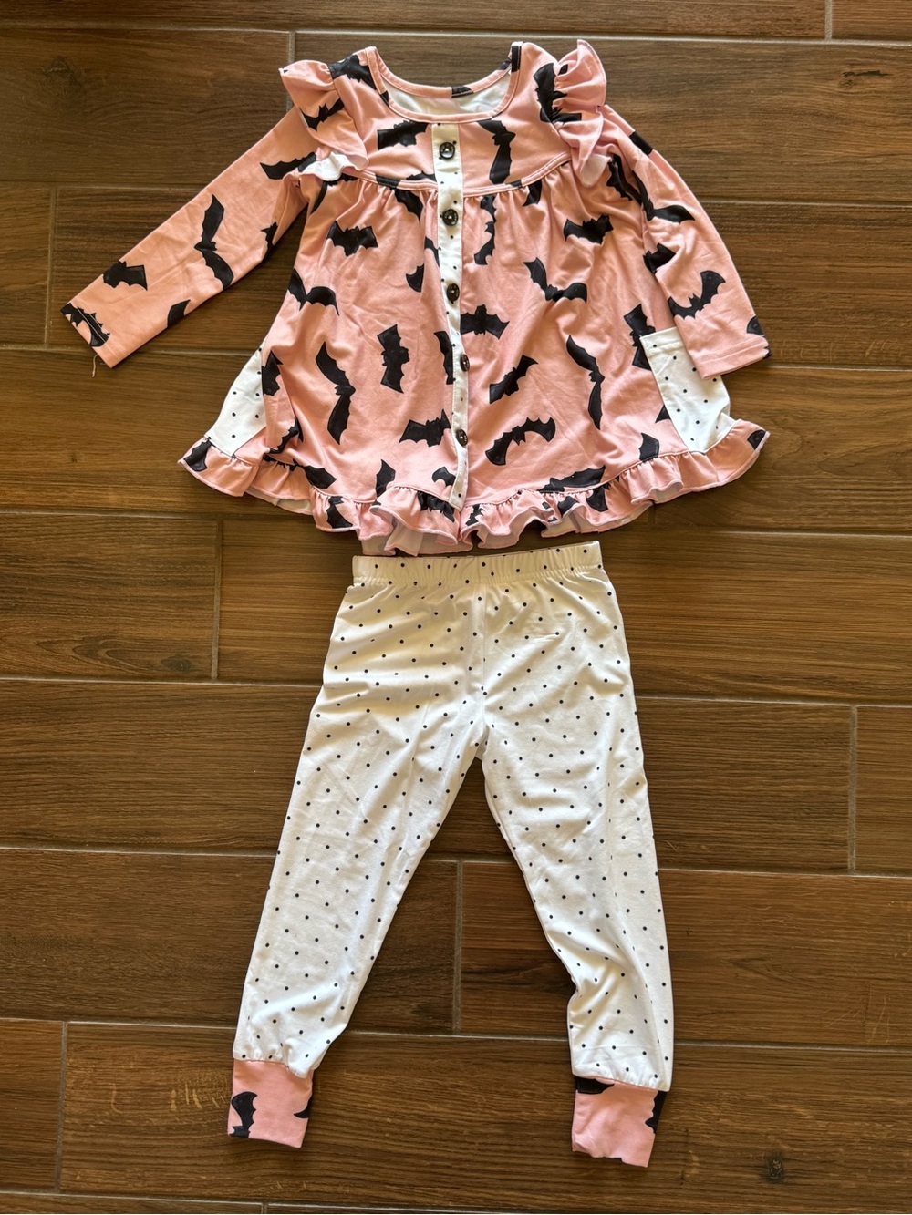 Gigi and Max Bats Ruffle Peplum & Legging Set 2/3T